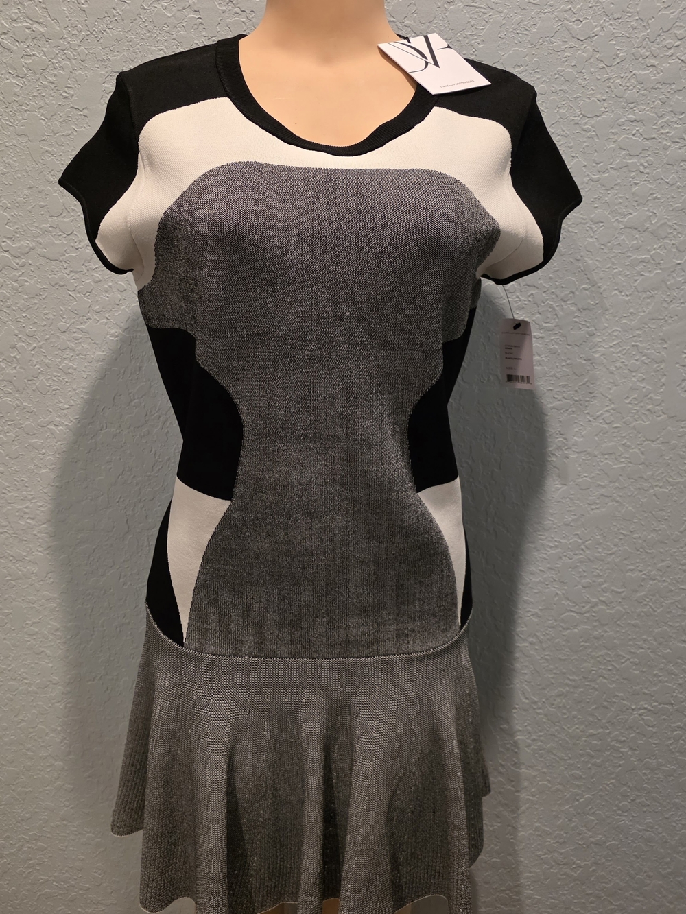 Diane Von Furstenberg Black and White Tagged Dress